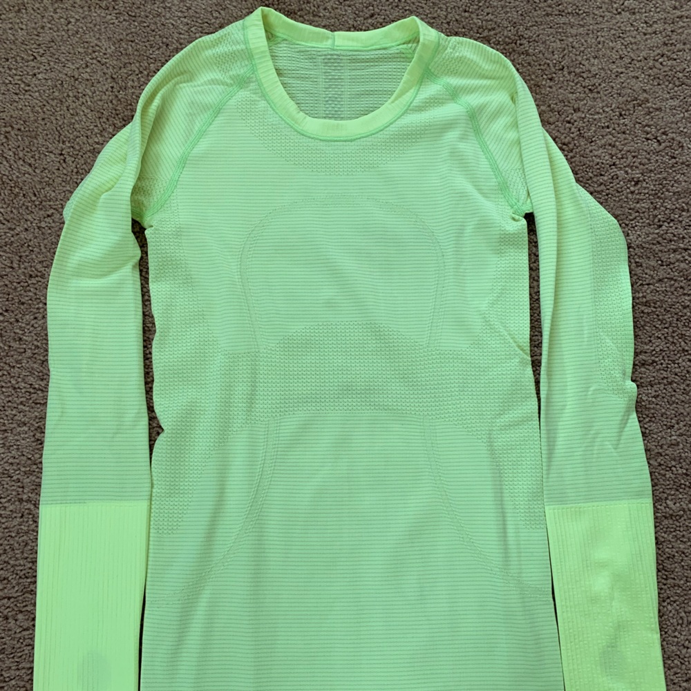lululemon athletica Neon Green Long Sleeve Top